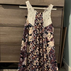 Floral with lace shouldered dress